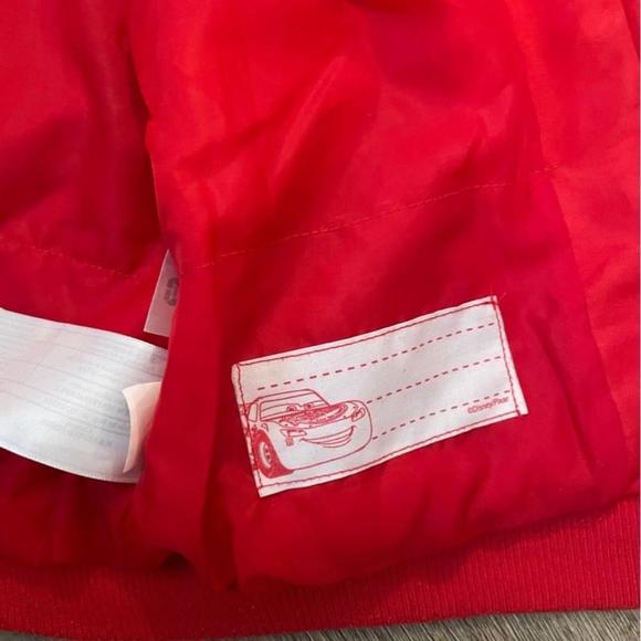 Lighting McQueen Cars Jacket Disneyland Disney Store Size 9/10 Racing Bomber Red - Picture 9 of 12